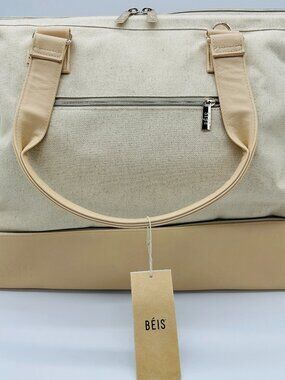 BEIS Beige The Weekender Bag Carry On Travel Luggage Overnight Stylish Flaws*